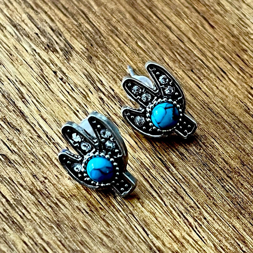 🩵Western Cactus Turquoise Earrings